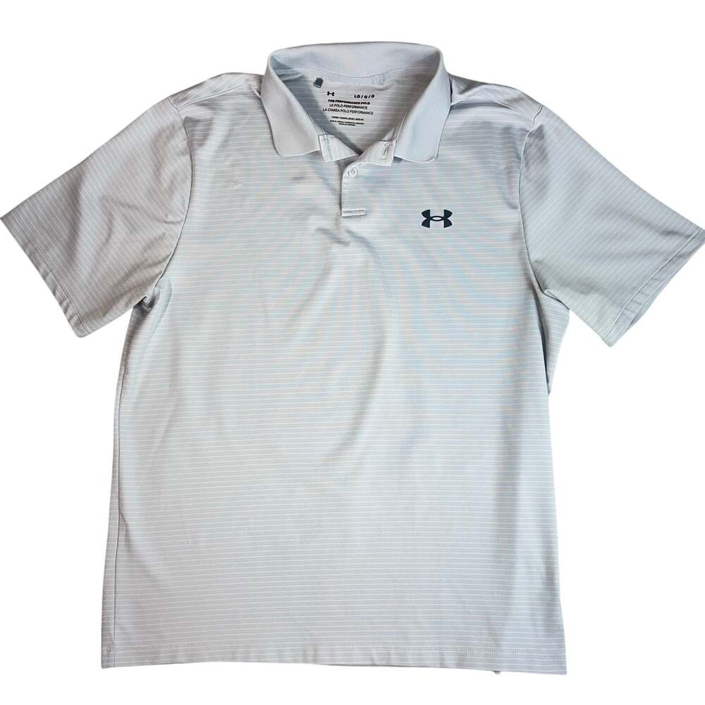 UNDER ARMOUR Men's Performance Stripe Lightweight Short Sleeve Polo Shirt Large